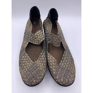 Bernie Mev Drake 40 Metallic Pewter Wedge MaryJane Platform Women's 9  9.5 Shoe